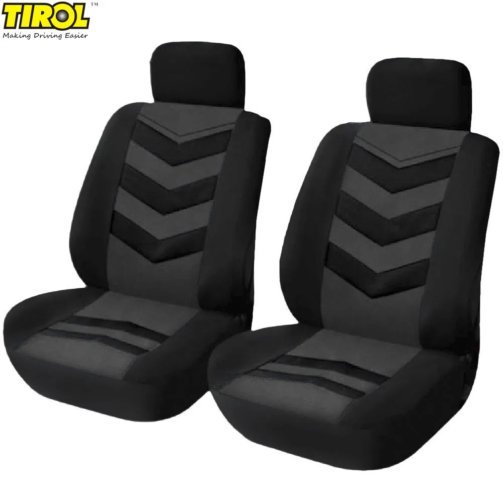 

4pcs Tirol Car Seat Cover Black Universal Car Interior Accessories Front Protector Complete Washable Breathable Mesh Fabric