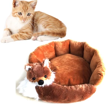 

Cute Fox Shaped Pet Dog Bed Removable Cat Sleeping Mat Winter Warm Dog House For Small Dogs Nest Kennel Sofa Beds Pet Supplies