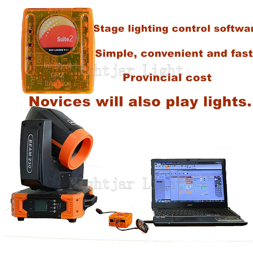 DMX контроллер Sunlite Люкс 2 FC+ USB интерфейс освещения для движущейся головы Светильник Освещение сцены