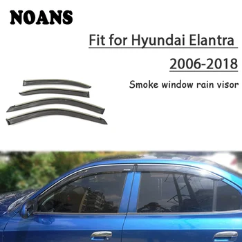 

NOANS 4pcs stickers For Hyundai Elantra 2018 2017 2016 2015-2006 Car Styling Accessories Windows Sun Rain Visor Door Shield Trim