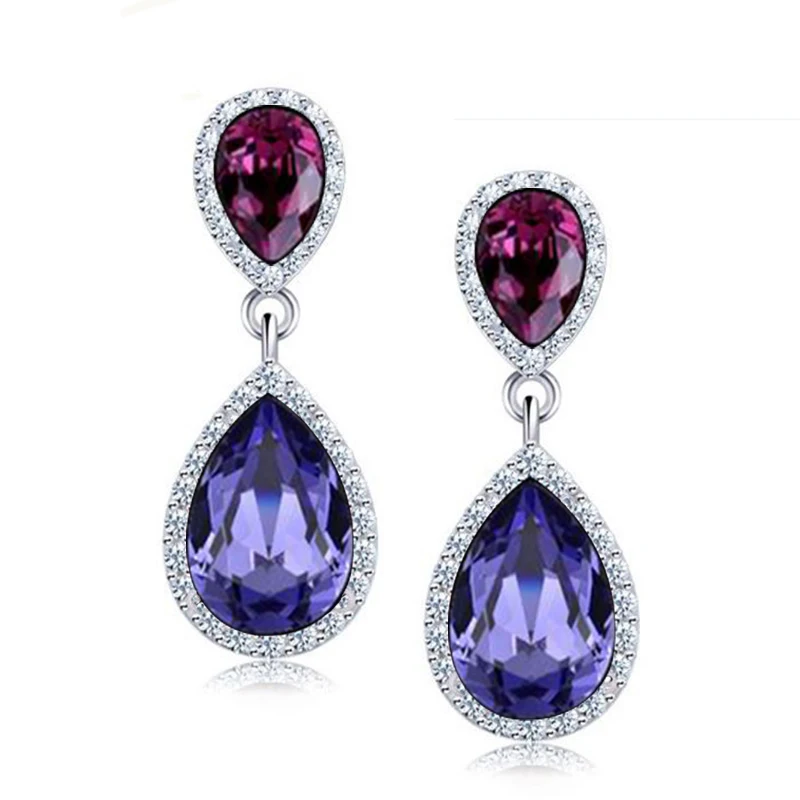 Женские серьги с синим кристаллом 5 цветов|earrings for women|fashion earrings womenearrings women fashion |