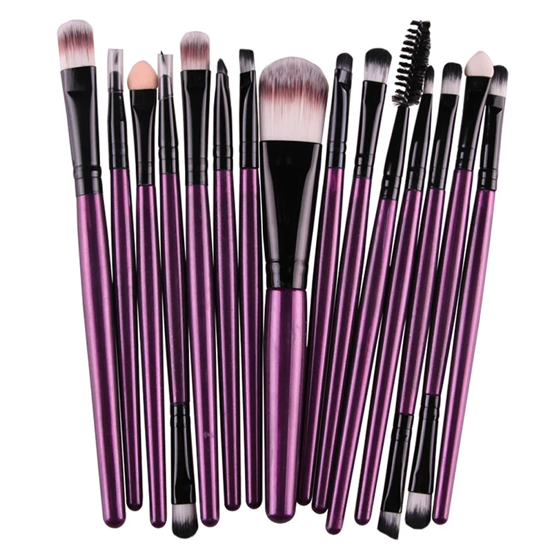 

Beauty Cosmetic 15Pcs/Kit Makeup Brushes Set Eyes Shadow Eyelash Foundation Powder Blush Blending Pincel Make Up Brush Tools