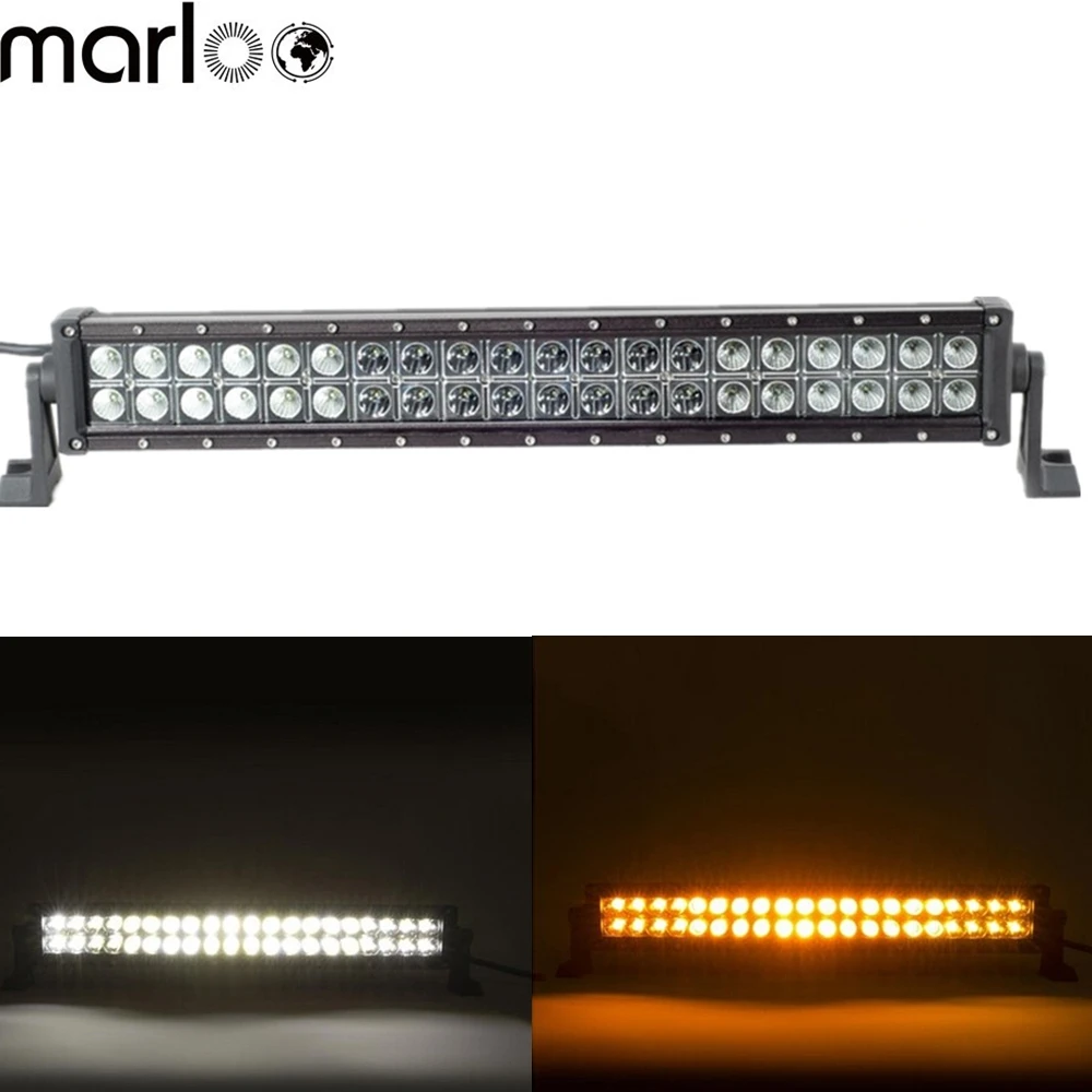 

Marloo 22 inch 120W OffRoad LED Work Light Bar Driving Lamp White Amber For 4x4 ATV Boat SUV Truck Tractor SUV 12V Light