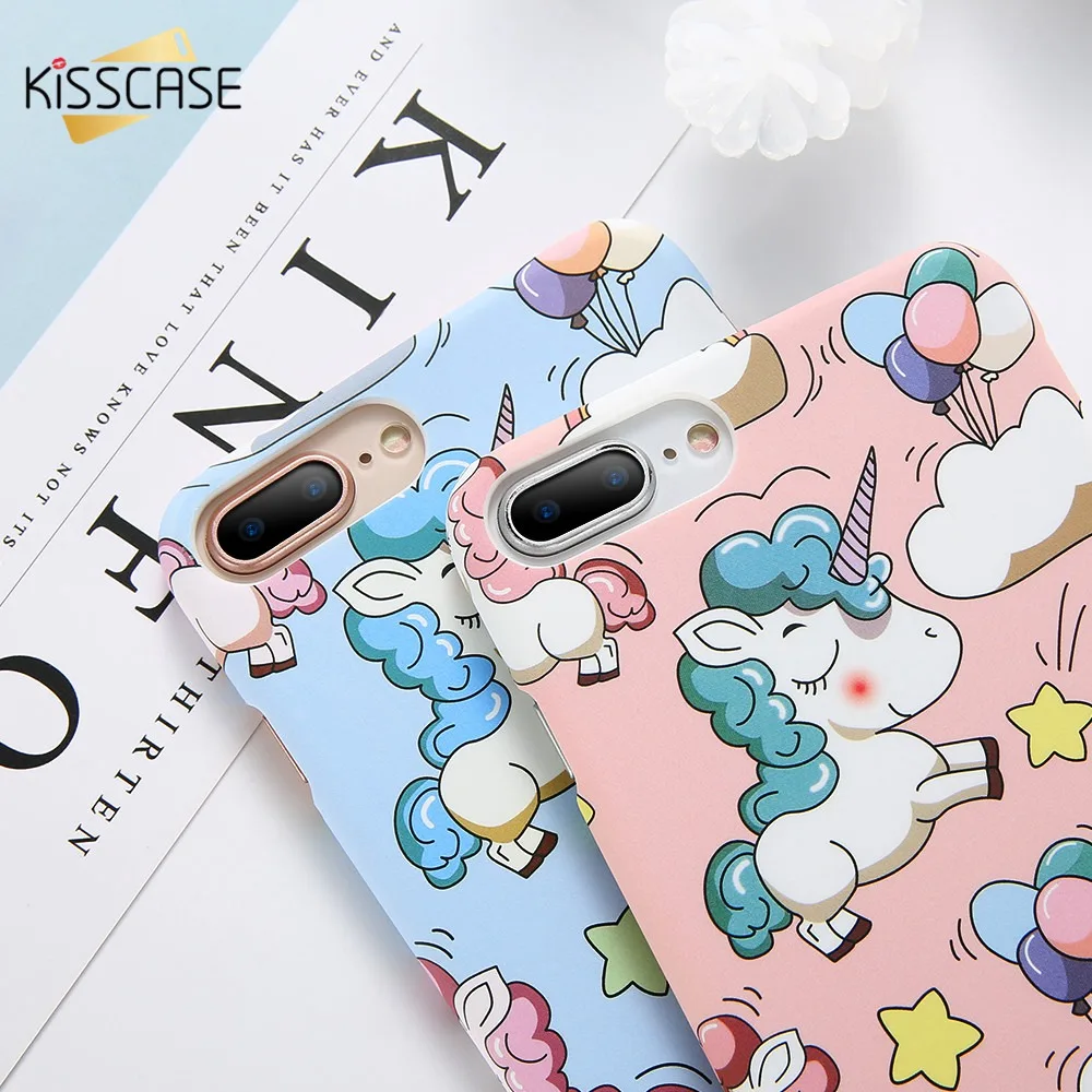 KISSCASE Единорог рисунком чехол на айфон 8 7 6S 6 X XS Max XR Cute Case телефон чехлы для iPhone 8 7 6S 6 Plus Жесткий PC задняя крышка аксессуары 10 Милый Девчушки чехол для iPhone X 5S SE 5 10