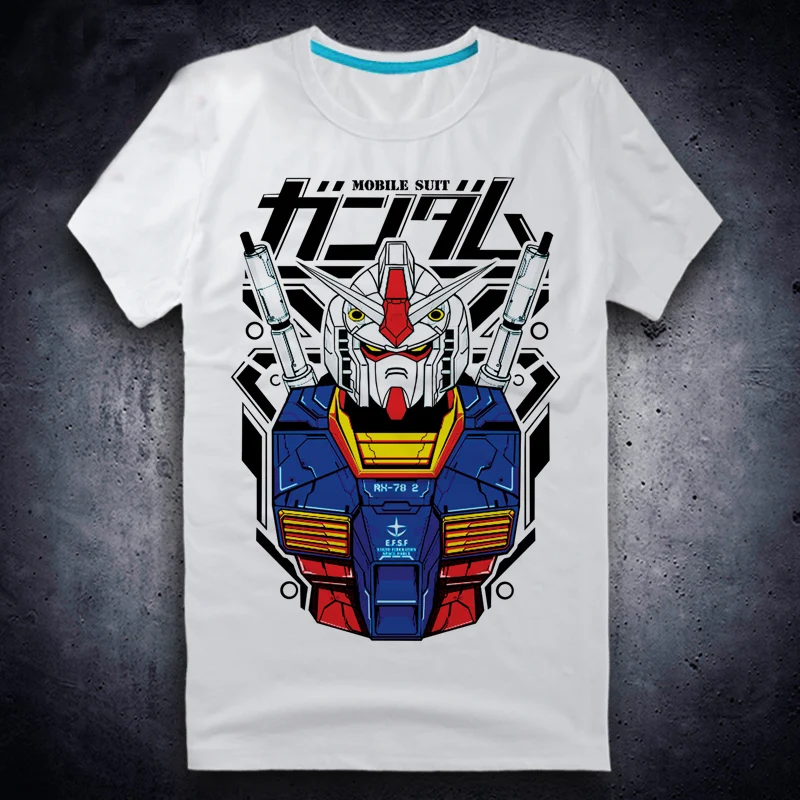 Мужские топы лето 3D белая мужская футболка модная Gundam принт футболка мужская повседневная футболка с коротким рукавом