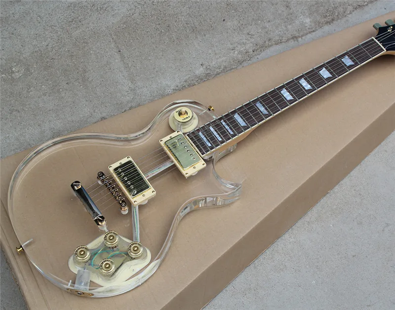 Standard Acrylic Glass Electric Guitar with Rosewood Fingerboard,Fixed
