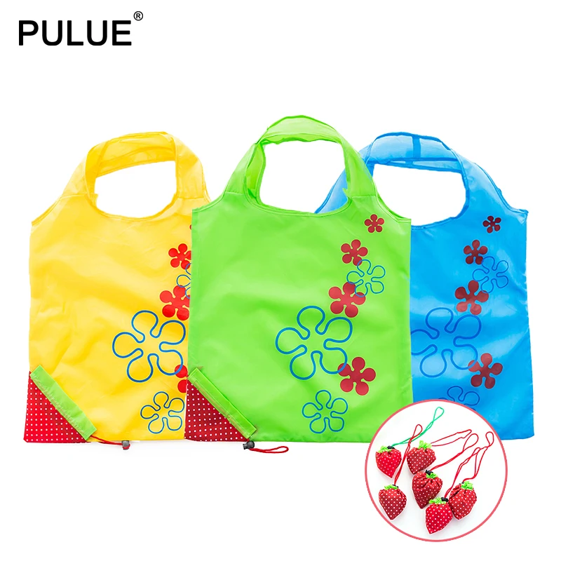

New Creative Foldable Handy Shopping Bags Reusable Environmental Handbags Convenient Practical Foods Fruits Storage Bag Tote Bag