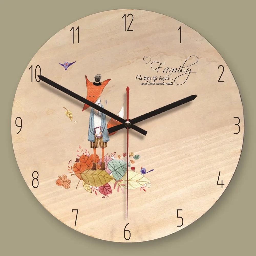 

Silent Wooden Wall Clock Modern Design Secret Stash Round Fashion Guess Wall Watch Mechanism Gift Children Relogio Parede Clocks