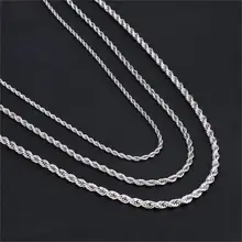 Хип-хоп ширина 3 мм/4 мм/5 мм Серебряная цепочка витая 316L ожерелье из нержавеющей стали мужское ожерелье s для женщин мужские ювелирные изделия