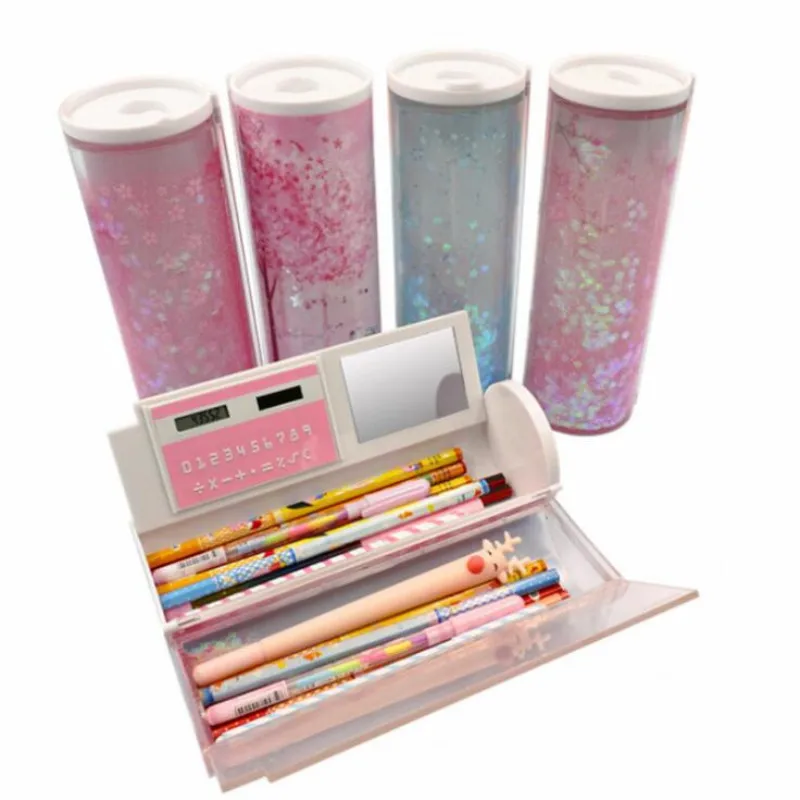 5 цветов, многофункциональный чехол для карандашей, пенал для карандашей с зыбучим песком, Студенческая вместительная сумка для ручек, Модная Портативная сумка
