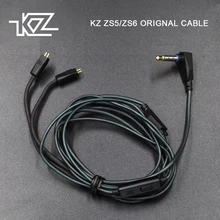 KZ ZS6 Сменные наушники кабель 0,75 мм 2-контактный Модернизированный кабель с микрофоном Применение для плотным верхним ворсом KZ ZS5/ZS3/ZS4