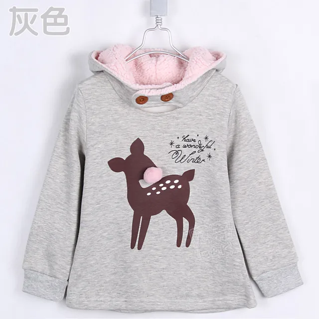 Kids Girls Hoodies Sweatshirts Cute Long Sleeve Pink Autumn Winter Deer