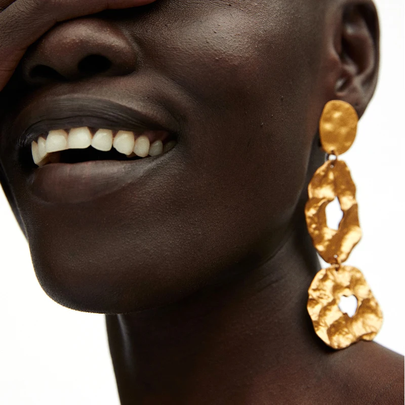 

Miwens 2018 New Design ZA Metal Dangle Earrings For Women Vintage Long Irregular Round Dangle Earrings Bohemia Statement Jewelry