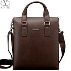 Best Price as low as $211.24 YINTE Leather Men's Handbag Fashion High Quality Shoulder Bags Men Messenger Totes Brown Color Briefcase Male Protfolio T8342-3