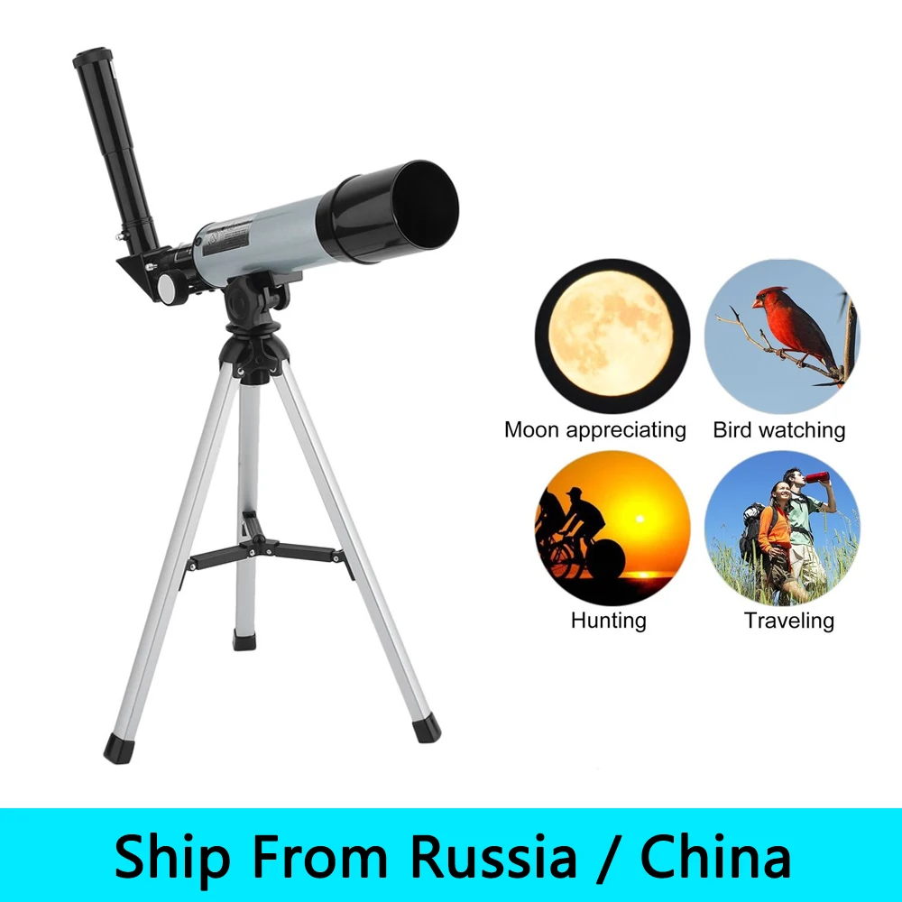 

(Ship From Russia / China) Adjustable Refractor Spotting Scope Astronomical Telescope Monocular With Tripod For Beginners