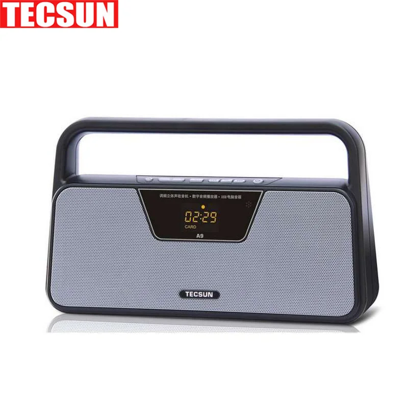 Радиоприемник TECSUN A9 FM-радио оригинальный светодиодный цифровой дисплей mp3-плеер