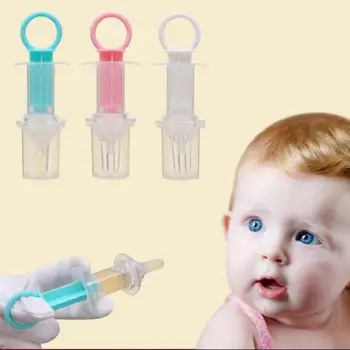 

1pc Cute Baby Transparent Medicine Needle Feeder Feeding Squeeze Liquid Dropper Dispenser Baby Silicone Pacifiers For Kids
