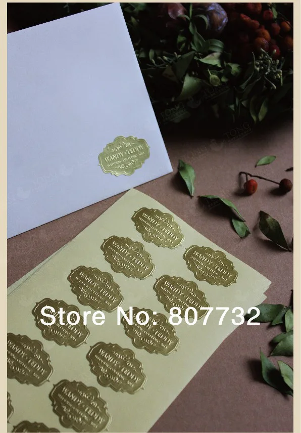 

Customized Bussiness Sticker Wedding Sticker Gold / Silver Foil Envelope Sticker , We Can Make Your Logo On It