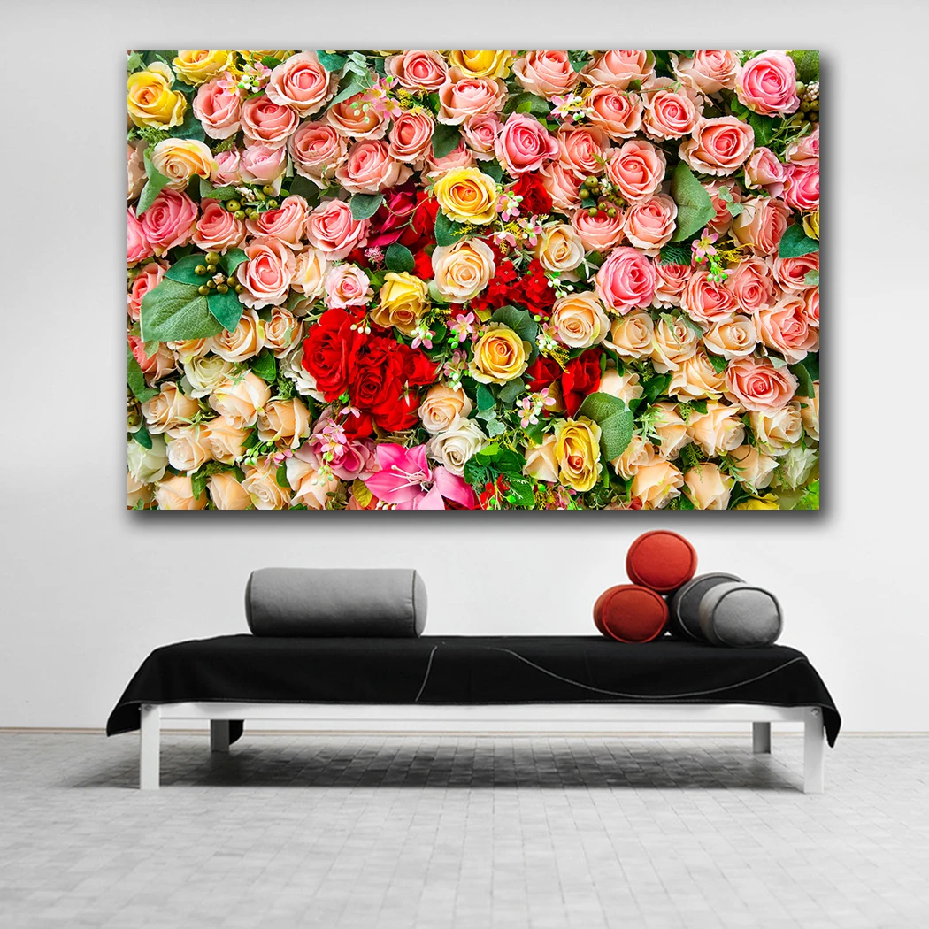 Large Wall Art Rose flowers floral background Photo Painting For Living