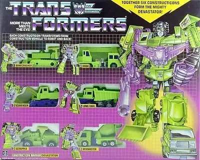 Free shipping New 6 in 1 combine G1 Reissue Devastator action figure Transformation colletion model toy