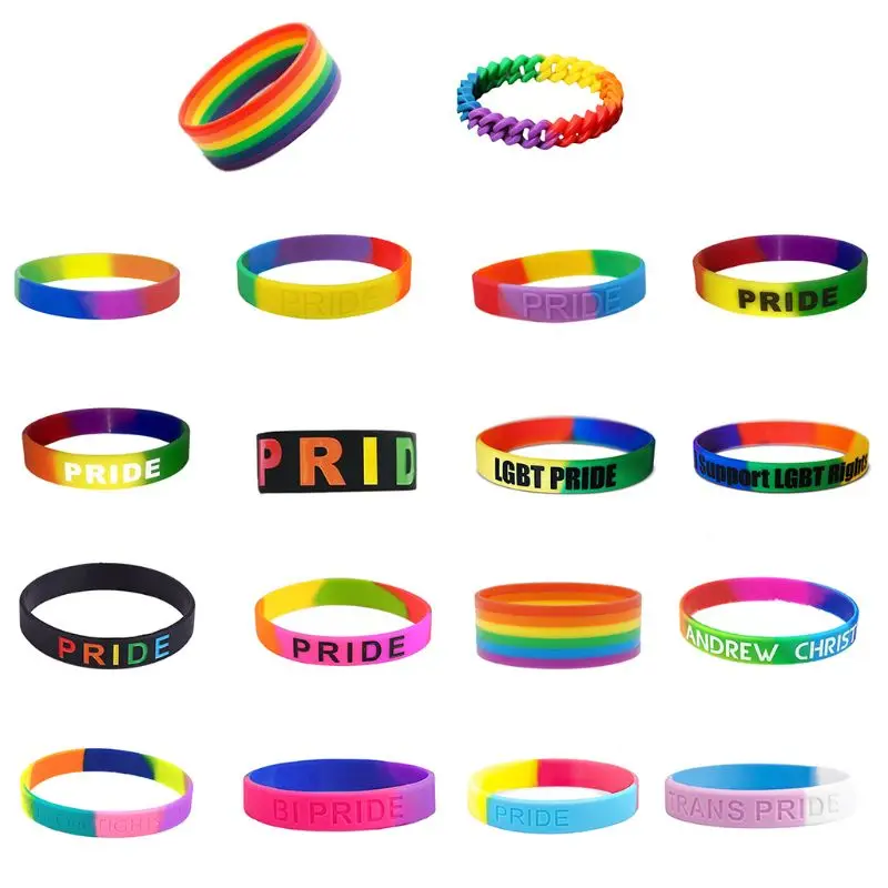 PRIDE Wristband Gay Pride Parade Wristbands LGBT Rainbow Pride Accessories 
