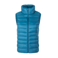 Женская безрукавка, новая осенне-зимняя Ультралегкая жилетка на утином пуху, жакет Женская верхняя одежда, тонкий жилет, теплый жилет SF426