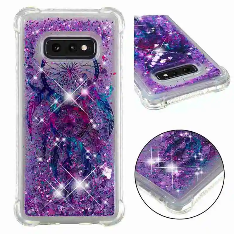 

Phone Case For Samsung Galaxy S10 Lite S10 Plus Glitter Shine Shockproof Quicksand Dream Catcher Back Cover Lovely S10e TPU Soft