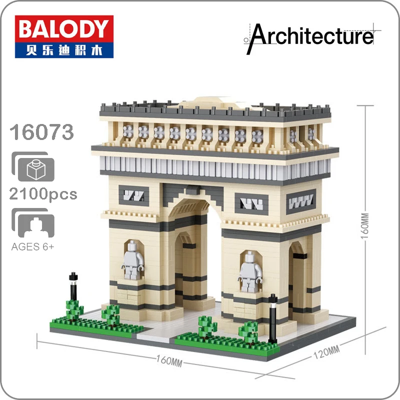 

Balody 16073 World Famous Architecture Triumphal Arch Model Micro DIY Diamond Mini Building Nano Blocks 3D Assembly Toy no Box