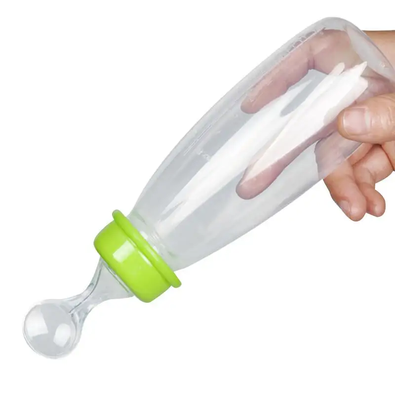 240 мл рис для детей паста пищевая добавка бутылочка для кормления Тренировочная бутылочка для кормления с сжимающимися ложками экструзионный инструмент - Цвет: Green