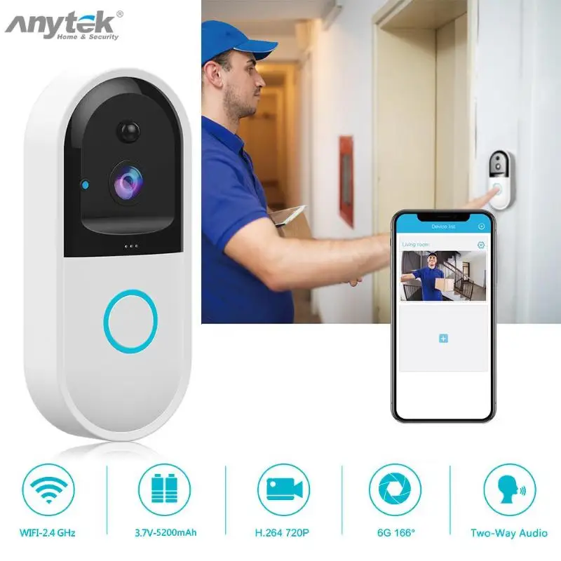 Видеодомофон Anytek B50 Wi Fi 720p ИК камера безопасности|Охранная сигнализация| |