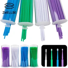 100 шт./лот микро одноразовая щетка для ресниц индивидуальное наращивание ресниц Аппликаторы палочки Тушь Кисть для макияжа ватный тампон