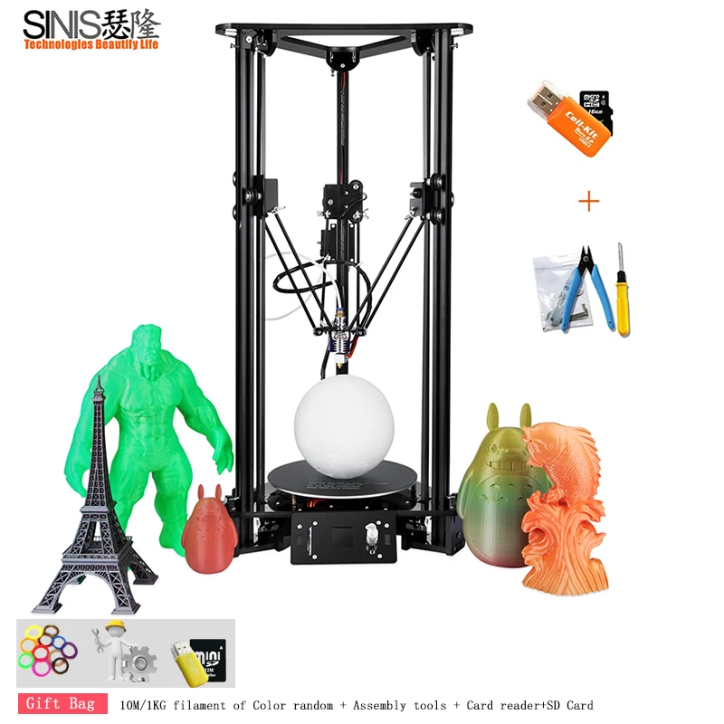

Sinis T1 3D Printer Impresora 3D Smart-level Platform Pulley Guide Plus Large Printing Size Desktop Diy Kit High Quality