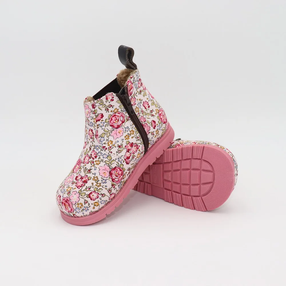 Tipsietoes/детские ботинки для девочек; сезон осень-зима; Пинта; ткань на молнии в римском стиле; Детские Ботинки Martin; модная обувь для маленьких девочек