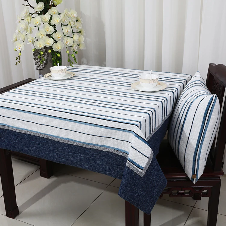 Striped Patchwork Table Cloth Cotton Linen Dining Table Protective Pads High End Tea Table Cloth