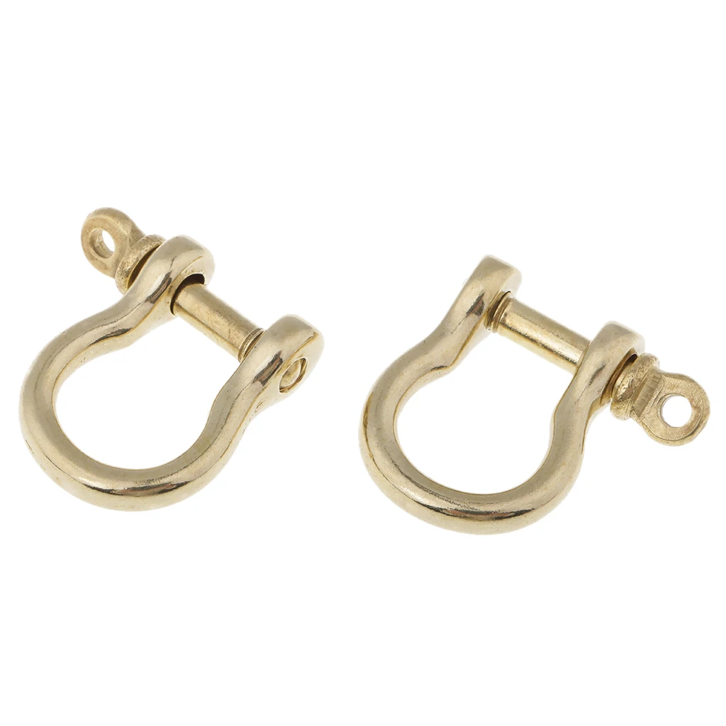 2Pcs Brass D-Rings Screw Horseshoe Buckle Ring Leathercraft Purse Belt Loop