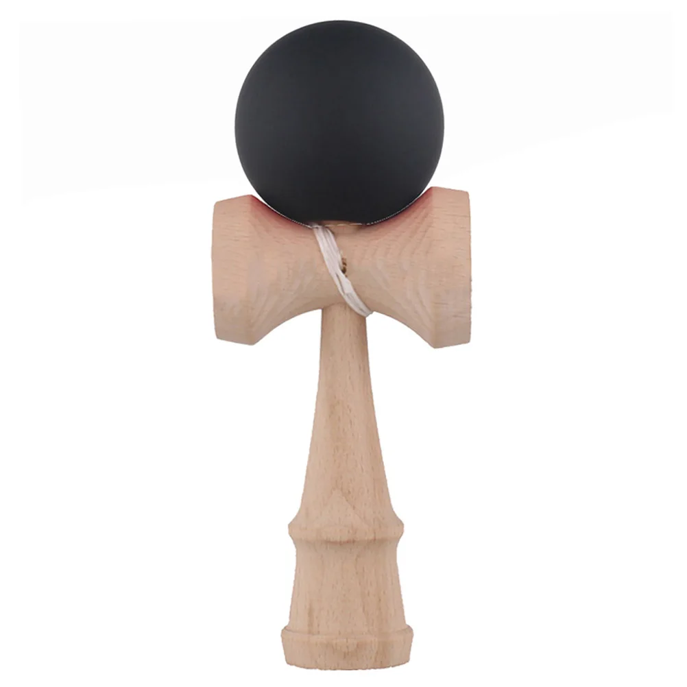 TOYZHIJIA, профессиональная японская традиционная игрушка, резиновая краска, Kendama, матовый шар, Kid Kendama, деревянный шар, 18,5 см - Цвет: Черный