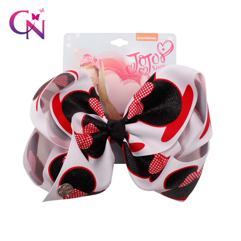 8/" Cartoon JoJo Siwa Minnie solid Hair Bow With Alligator Clip Girl kids Bowknot
