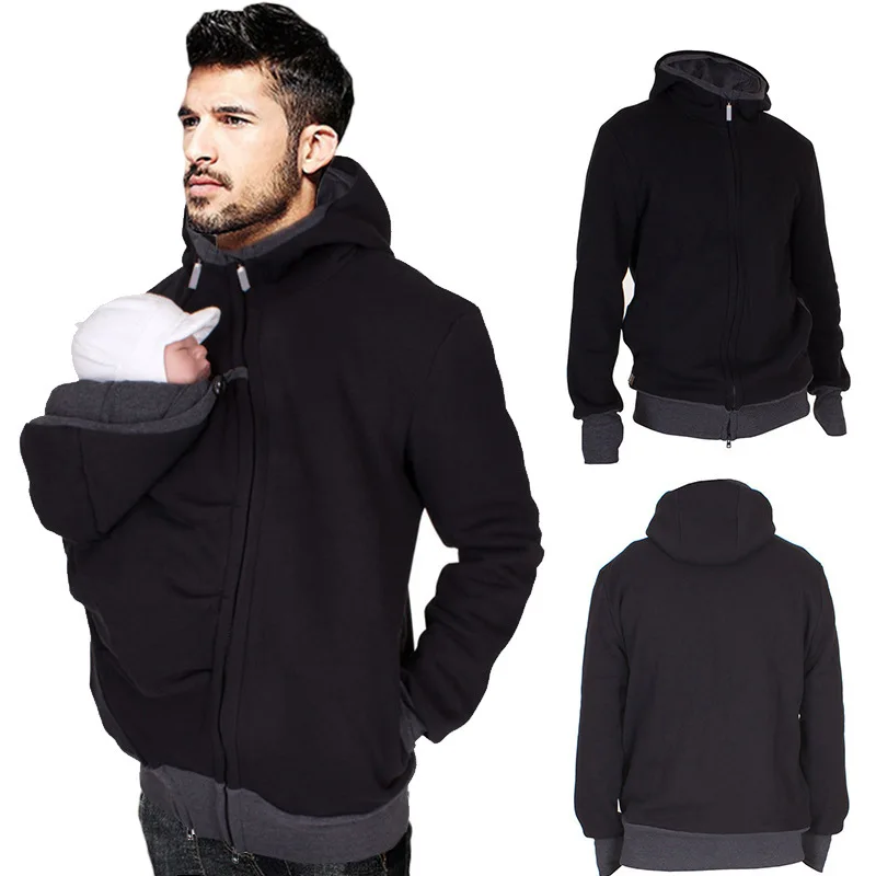 New Autumn Winter Kangaroo Baby Carrier Hooded Hoodies Sweatshirt For Father Babywearing Jacket Multifunctional Kangaroo Clothes