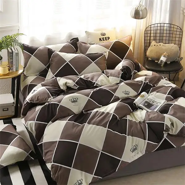 BEST.WENSD Grey dekbedovertrek 1 persoons bedding set Warm winter stars 3-4pcs Single beddengoed-bed set bed linen for children - Цвет: as picture