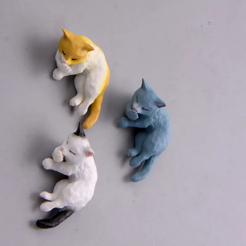 2pcs Cat Fridge Cute Kitten Lying cartoon Animal whiteboard