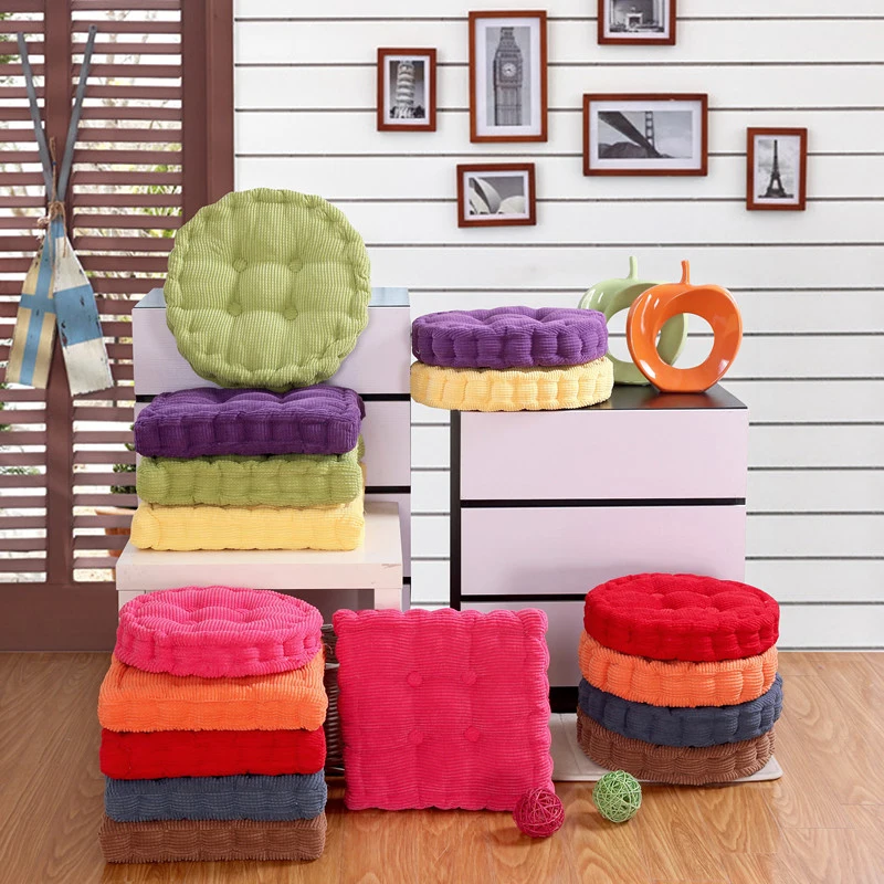 Urijk 40cm Solid Color Cushion For Chair Seat Cotton Soft