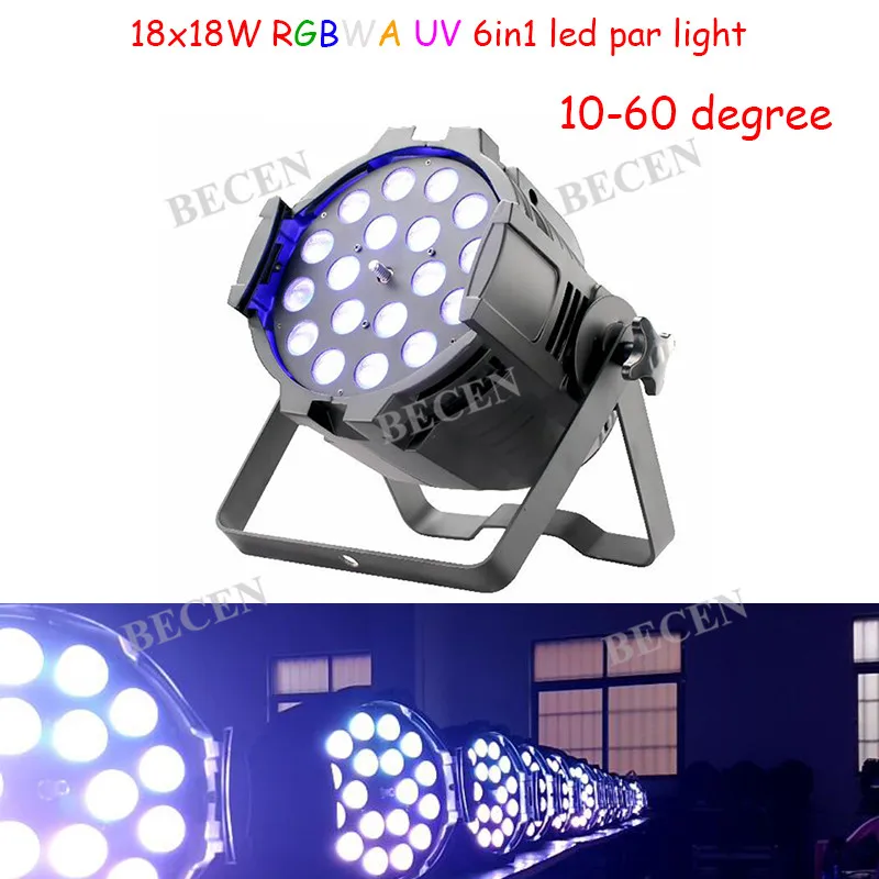 18x18 Вт RGBWA UV 6 в 1 Zoom светильник светодиодный 60 градусветильник LED par 64 stage диджей