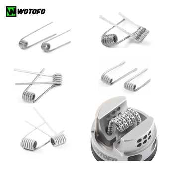 

10pcs Original Wotofo Coil Dual Quad Core Fused Clapton Replacement N80 Juggernaut Braided Framed Staple Tri Core Vape Wire Coil
