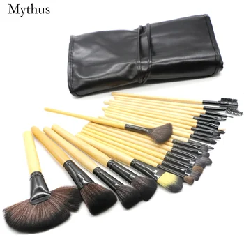 

Mythus 24pcs Wool Makeup Brushes Kit With Bag Functional Comestic Tools Brush Set In Wood Eyeline Powder Toiletry Brushing Kits