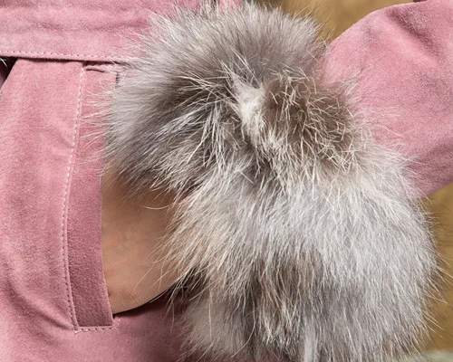 Винтажное Трендовое пальто из натуральной свиной кожи с воротником из лисьего меха зимнее женское теплое меховое пальто