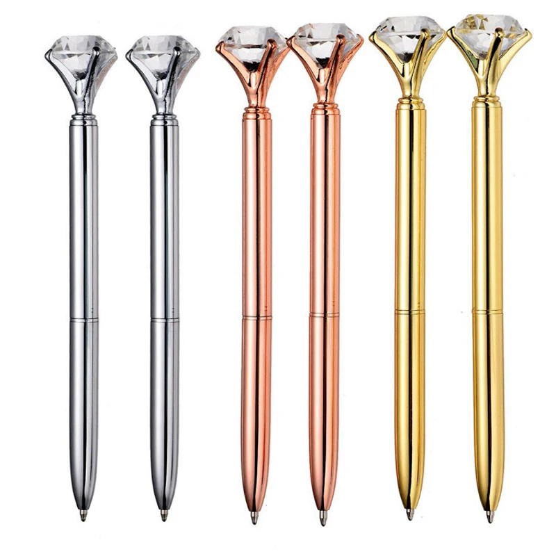 

Mini Metal Ballpoint Pens 1.0mm Luxury Crystal Diamond Ball Point Pen Black Ink Color Writing For Kids Office School Stationery
