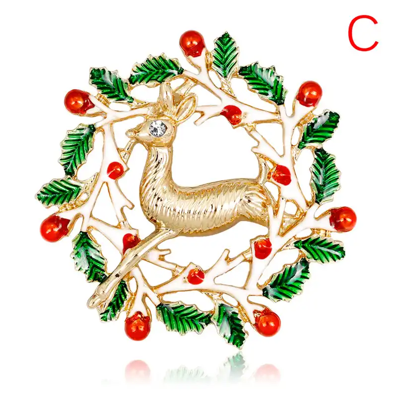 Broche De Esmalte De Navidad Kawaii Bonita Bota Con Campana Roja Ciervo Muneco De Nieve Pin De Cristal Para Mujer Joyeria De Fiesta Regalo De Navidad Broches Aliexpress