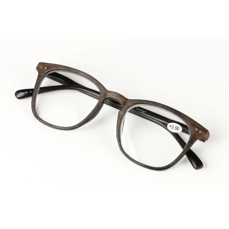 

Plastic Big Full Frame Resin Presbyopia Eyewear Imitation Wood Stripes Reading Glasses Diopter 1.0 2.0 3.0 R146