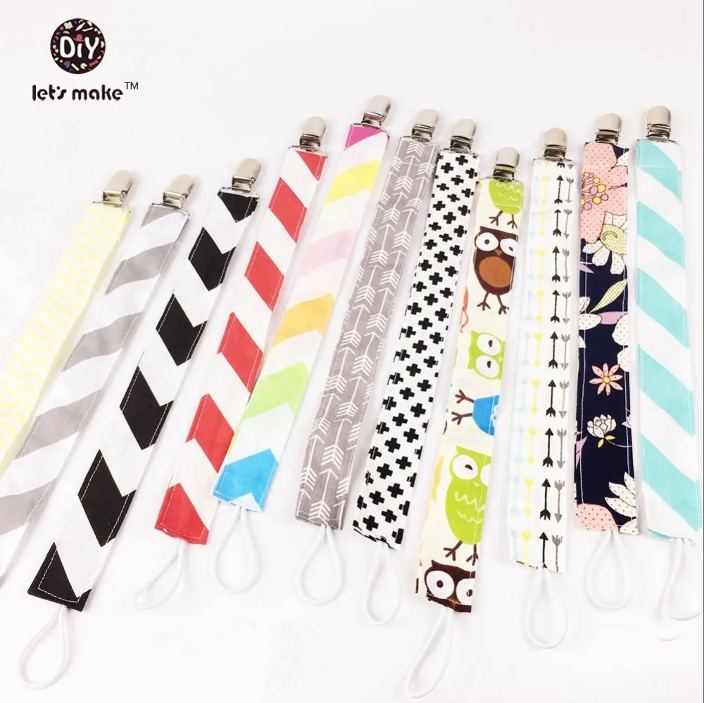 

Let's make 40pc Pacifier Clips Metal Stripe Cotton Rope Baby Pacifier Hold Owl Printing Dots Baby Gift Mommy Gift