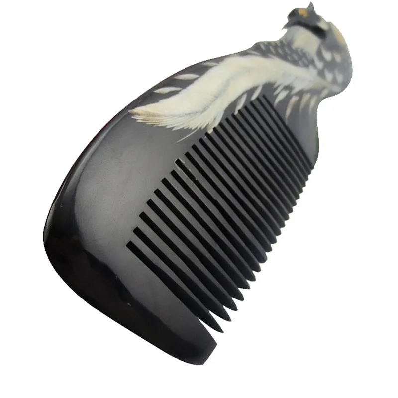 Massage 100% Natural Hand Carved Comb Healthy Hair Loss Comb Natural OX Horn Massagem Escova de Cabelo Hairbrush  Combs 4